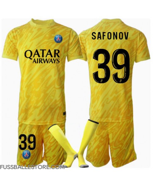 Günstige Paris Saint-Germain Matvei Safonov #39 Torwart 3rd trikot Kinder 2024-25 Kurzarm (+ Kurze Hosen)